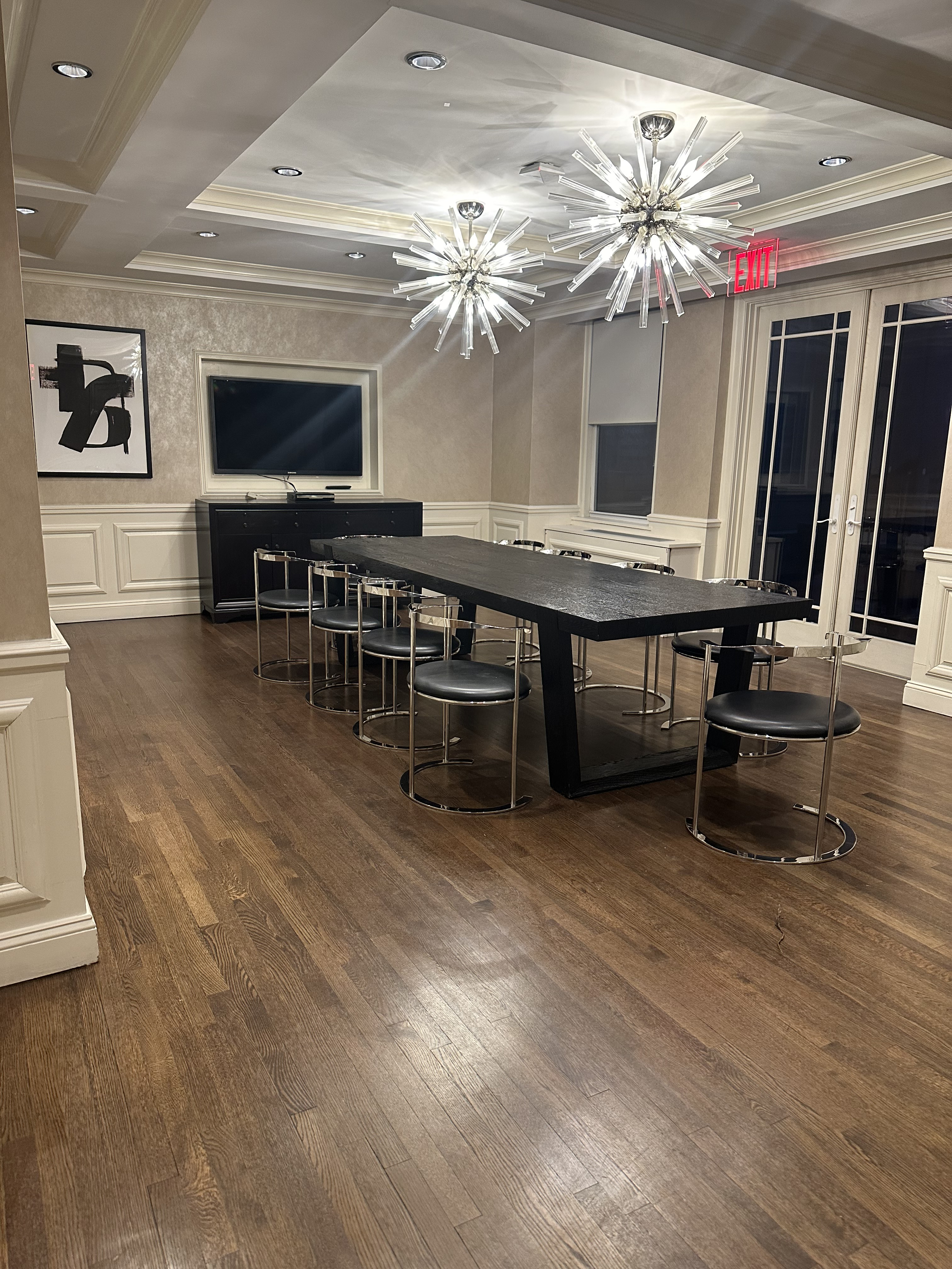 Welcoming office hallway with modern decor and artwork